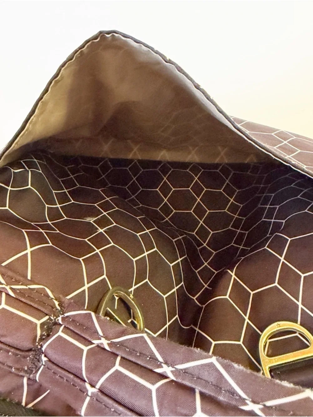 JuJuBe BFF Baby Diaper Bag Brown Geometric Design Tote Changing Mat Travel